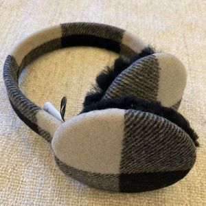 J.Crew Fuzzy Plaid Earmuffs